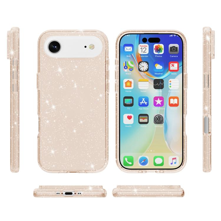 For iPhone Air Shockproof Terminator Glitter Powder Phone Case(Gold) - iPhone Air Cases by buy2fix | Online Shopping UK | buy2fix