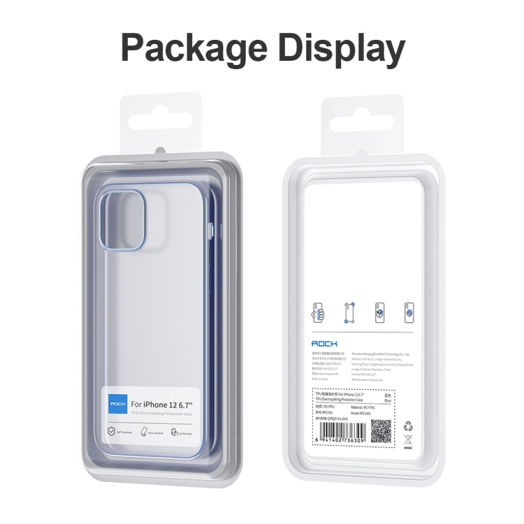 For iPhone 12 mini ROCK Shockproof Electroplating TPU Protective Case(Blue) - iPhone 12 mini Cases by ROCK | Online Shopping UK | buy2fix