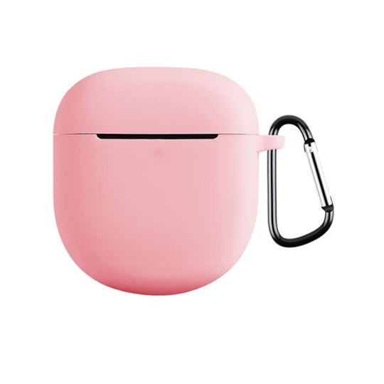 For Bose QuietComfort Earbuds II Solid Color Silicone Earphone Protective Case with Hook(Pink)