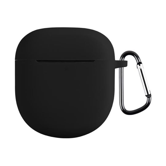 For Bose QuietComfort Earbuds II Solid Color Silicone Earphone Protective Case with Hook(Black)