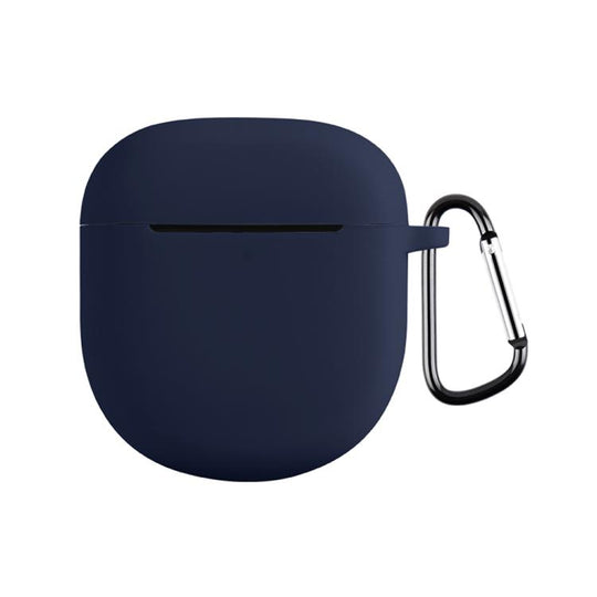 For Bose QuietComfort Earbuds II Solid Color Silicone Earphone Protective Case with Hook(Blue)