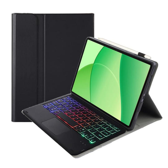 For OPPO Pad SE OP17-AS Ultra-thin Detachable Backlight Bluetooth Keyboard Leather Tablet Case with Touchpad(Black)
