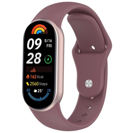For Xiaomi Smart Band 11 / 10 / 9 / 8 Reverse Buckle Silicone Watch Band(Smoke Purple)