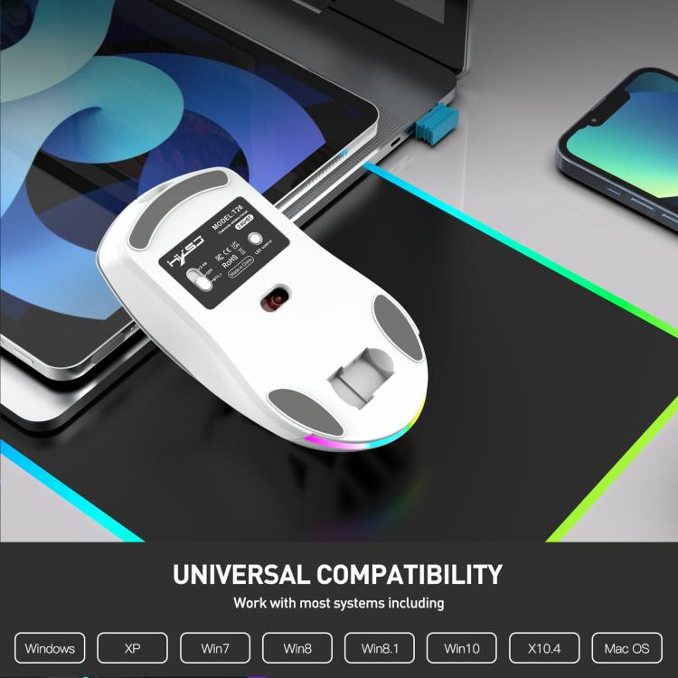HXSJ T26 Dual Modes 2.4G BT5.1 Rechargeable Wireless Mouse(Black) - Wireless Mice by HXSJ | Online Shopping UK | buy2fix