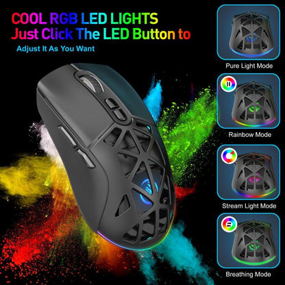 HXSJ T26 Dual Modes 2.4G BT5.1 Rechargeable Wireless Mouse(Black) - Wireless Mice by HXSJ | Online Shopping UK | buy2fix