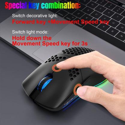 HXSJ T66 3 Modes Wired 2.4G BT5.3 Wireless RGB Rechargeable Mouse(White) - Wireless Mice by HXSJ | Online Shopping UK | buy2fix