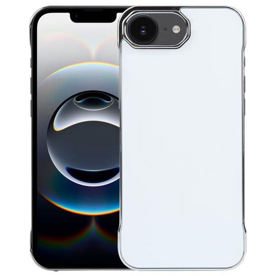 For iPhone 17e / 16e Electroplating Frameless Frosted Anti-Glare PC MagSafe Phone Case(Silver White)