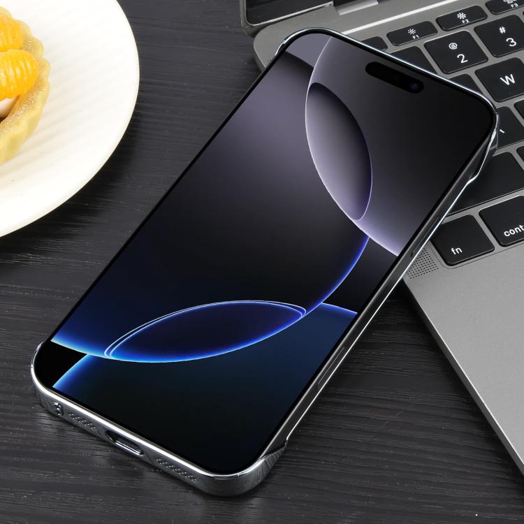 For iPhone 16e Electroplating Frameless Frosted Anti-Glare PC MagSafe Phone Case(Silver White) - iPhone 16e Cases by buy2fix | Online Shopping UK | buy2fix