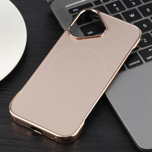 For iPhone 16 Plus Electroplating Frameless Frosted Anti-Glare PC MagSafe Phone Case(Desert Gold) - iPhone 16 Plus Cases by buy2fix | Online Shopping UK | buy2fix