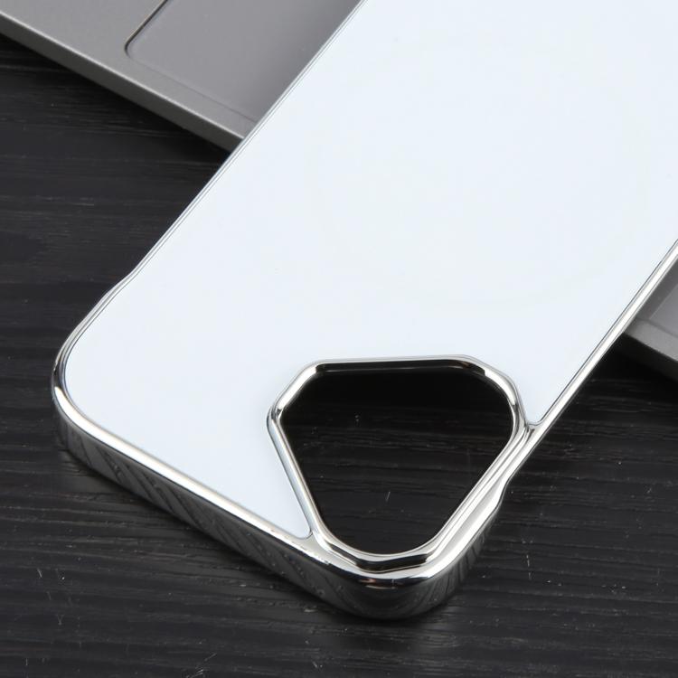 For iPhone 16 Plus Electroplating Frameless Frosted Anti-Glare PC MagSafe Phone Case(Silver White) - iPhone 16 Plus Cases by buy2fix | Online Shopping UK | buy2fix