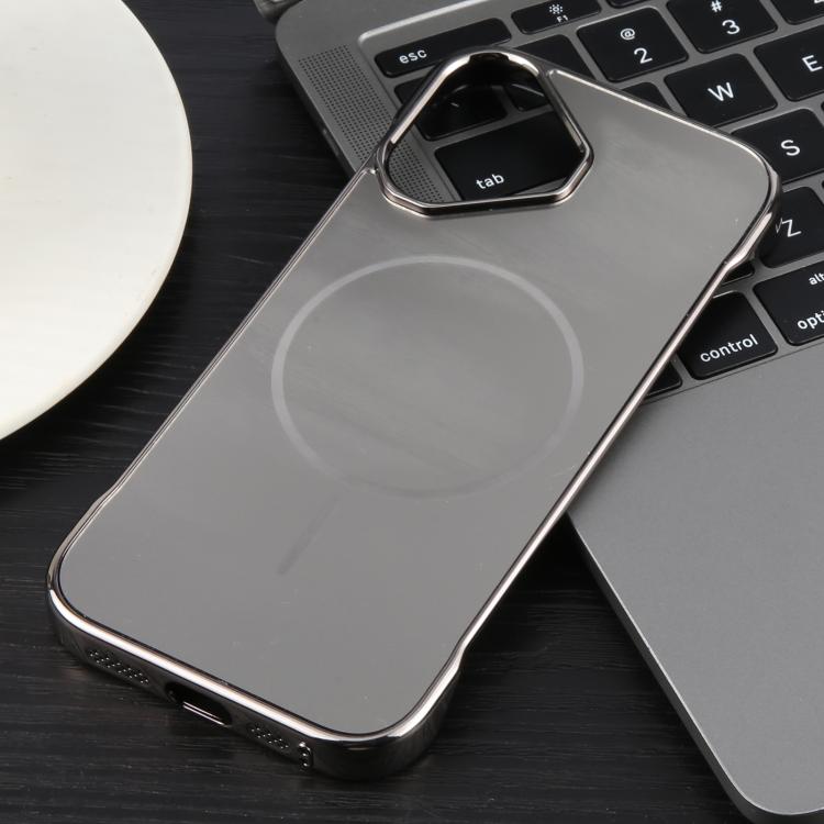 For iPhone 16 Plus Electroplating Frameless Frosted Anti-Glare PC MagSafe Phone Case(Titanium Gray) - iPhone 16 Plus Cases by buy2fix | Online Shopping UK | buy2fix