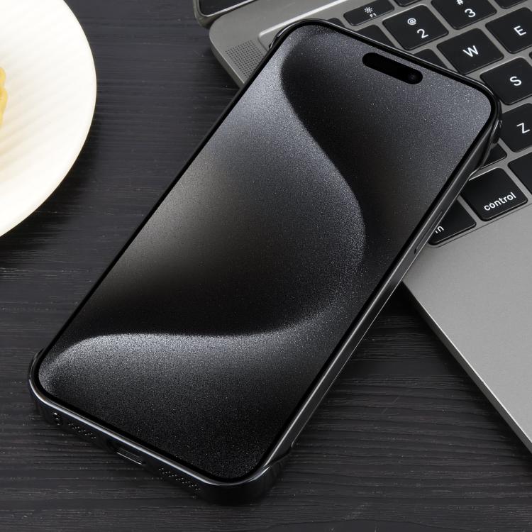 For iPhone 15 Pro Max Electroplating Frameless Frosted Anti-Glare PC MagSafe Phone Case(Black) - iPhone 15 Pro Max Cases by buy2fix | Online Shopping UK | buy2fix