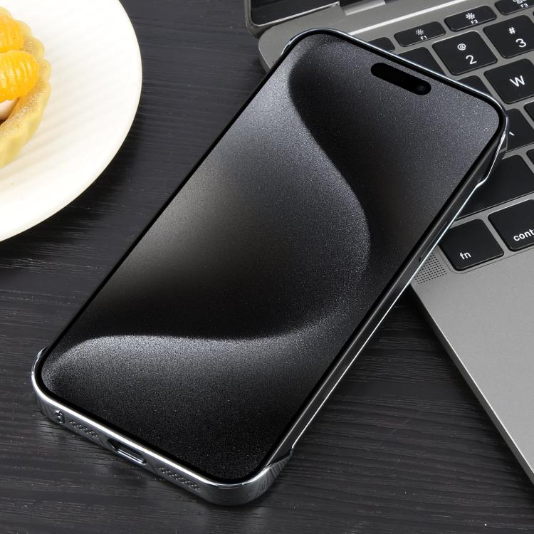 For iPhone 15 Pro Max Electroplating Frameless Frosted Anti-Glare PC MagSafe Phone Case(Silver White) - iPhone 15 Pro Max Cases by buy2fix | Online Shopping UK | buy2fix