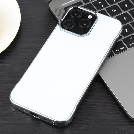 For iPhone 15 Pro Electroplating Frameless Frosted Anti-Glare PC MagSafe Phone Case(Silver White) - iPhone 15 Pro Cases by buy2fix | Online Shopping UK | buy2fix