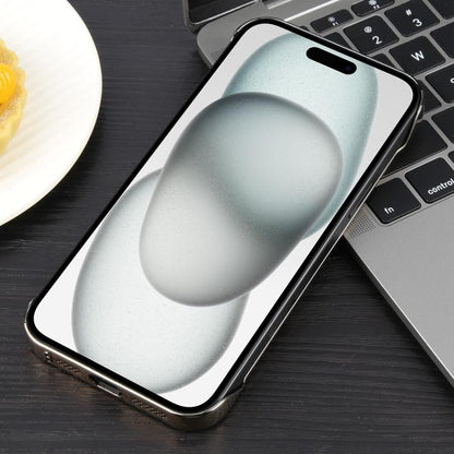 For iPhone 15 Electroplating Frameless Frosted Anti-Glare PC MagSafe Phone Case(Desert Gold) - iPhone 15 Cases by buy2fix | Online Shopping UK | buy2fix