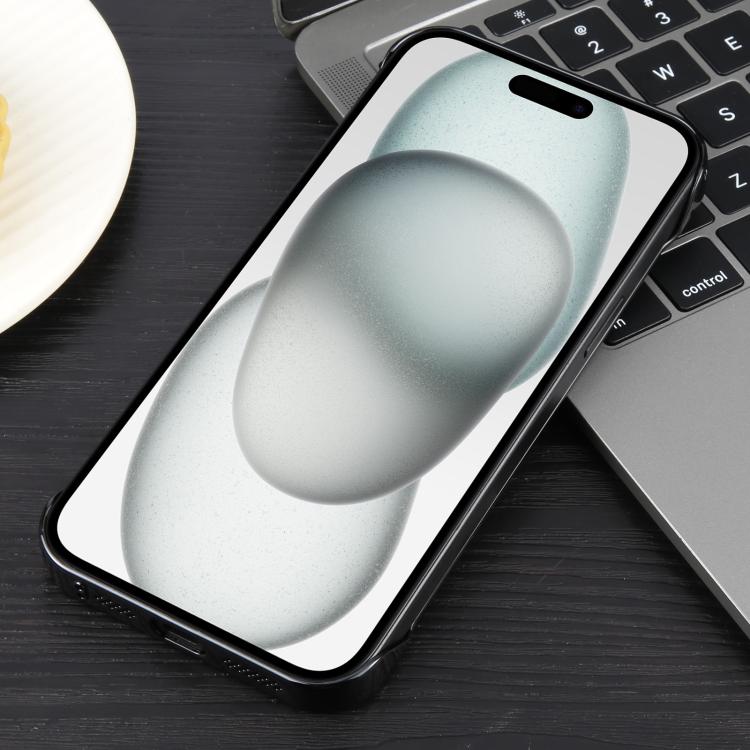 For iPhone 15 Electroplating Frameless Frosted Anti-Glare PC MagSafe Phone Case(Black) - iPhone 15 Cases by buy2fix | Online Shopping UK | buy2fix