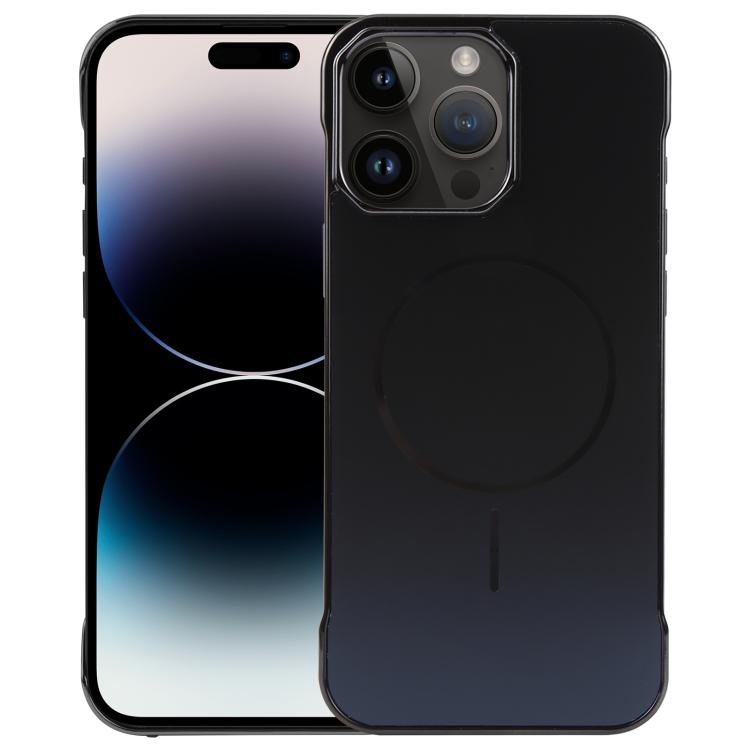 For iPhone 14 Pro Max Electroplating Frameless Frosted Anti-Glare PC MagSafe Phone Case(Black) - iPhone 14 Pro Max Cases by buy2fix | Online Shopping UK | buy2fix