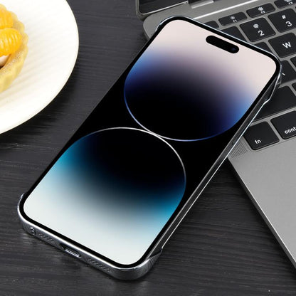 For iPhone 14 Pro Max Electroplating Frameless Frosted Anti-Glare PC MagSafe Phone Case(Silver White) - iPhone 14 Pro Max Cases by buy2fix | Online Shopping UK | buy2fix