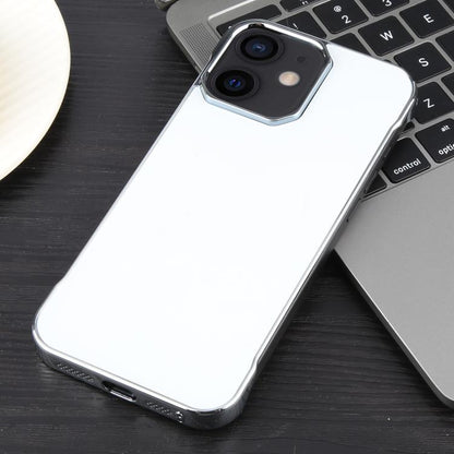 For iPhone 12 / 12 Pro Electroplating Frameless Frosted Anti-Glare PC MagSafe Phone Case(Silver White) - iPhone 12 / 12 Pro Cases by buy2fix | Online Shopping UK | buy2fix