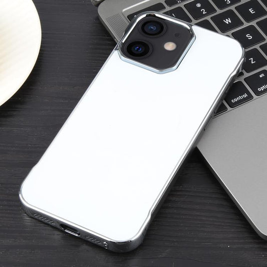 For iPhone 12 / 12 Pro Electroplating Frameless Frosted Anti-Glare PC MagSafe Phone Case(Silver White) - iPhone 12 / 12 Pro Cases by buy2fix | Online Shopping UK | buy2fix
