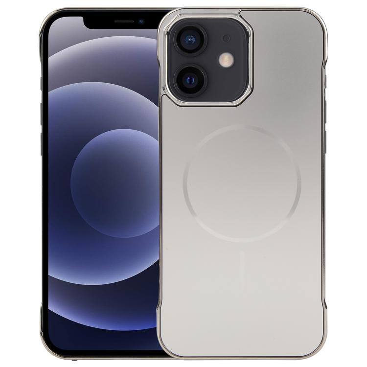 For iPhone 12 / 12 Pro Electroplating Frameless Frosted Anti-Glare PC MagSafe Phone Case(Titanium Gray) - iPhone 12 / 12 Pro Cases by buy2fix | Online Shopping UK | buy2fix