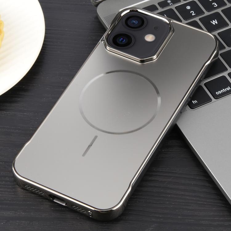 For iPhone 12 / 12 Pro Electroplating Frameless Frosted Anti-Glare PC MagSafe Phone Case(Titanium Gray) - iPhone 12 / 12 Pro Cases by buy2fix | Online Shopping UK | buy2fix