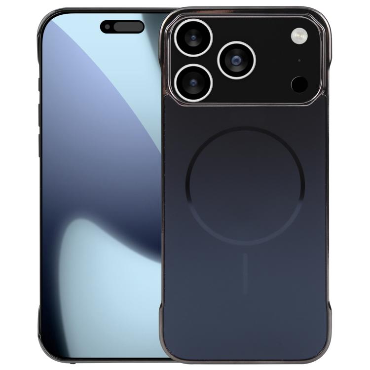 For iPhone 17 Pro Max Electroplating Frameless Frosted Anti-Glare PC MagSafe Phone Case(Black) - iPhone 17 Pro Max Cases by buy2fix | Online Shopping UK | buy2fix