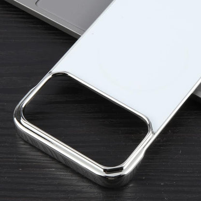 For iPhone 17 Pro Max Electroplating Frameless Frosted Anti-Glare PC MagSafe Phone Case(Silver White) - iPhone 17 Pro Max Cases by buy2fix | Online Shopping UK | buy2fix