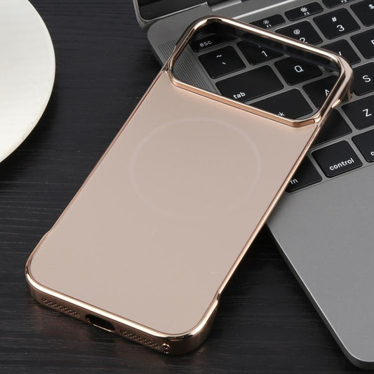 For iPhone 17 Pro Electroplating Frameless Frosted Anti-Glare PC MagSafe Phone Case(Desert Gold) - iPhone 17 Pro Cases by buy2fix | Online Shopping UK | buy2fix