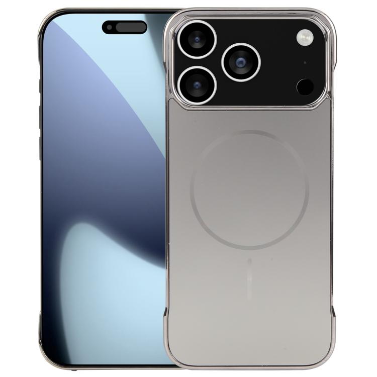 For iPhone 17 Pro Electroplating Frameless Frosted Anti-Glare PC MagSafe Phone Case(Titanium Gray) - iPhone 17 Pro Cases by buy2fix | Online Shopping UK | buy2fix