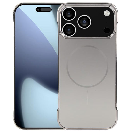 For iPhone 18 Pro / 17 Pro Electroplating Frameless Frosted Anti-Glare PC MagSafe Phone Case(Titanium Gray)