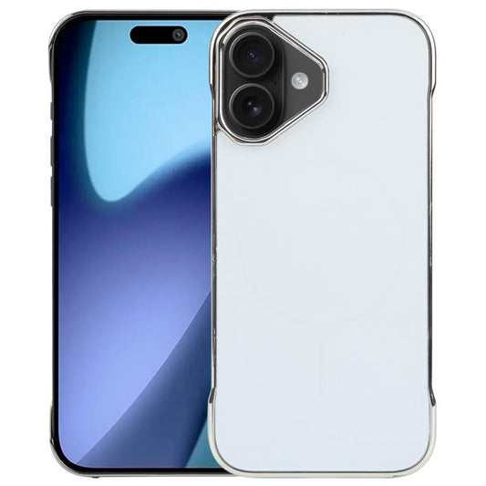 For iPhone 17 Electroplating Frameless Frosted Anti-Glare PC MagSafe Phone Case(Silver White) - iPhone 17 Cases by buy2fix | Online Shopping UK | buy2fix
