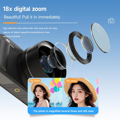 V5 64MP Retro Digital Camera 4K Recording 180 Flip Screen, Style:Small Lens(Black) - Children Cameras by buy2fix | Online Shopping UK | buy2fix