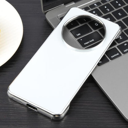 For Huawei Mate 60 Pro Electroplating Frameless Frosted Anti-Glare PC MagSafe Phone Case(Silver White) - Huawei Cases by buy2fix | Online Shopping UK | buy2fix