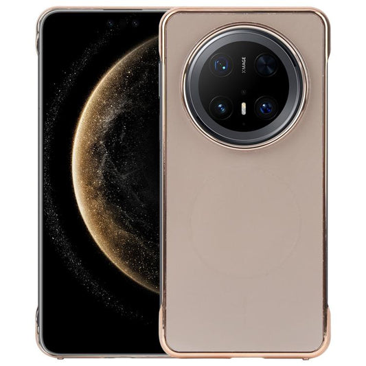 For Huawei Mate 70 Pro Electroplating Frameless Frosted Anti-Glare PC MagSafe Phone Case(Desert Gold) - Huawei Cases by buy2fix | Online Shopping UK | buy2fix