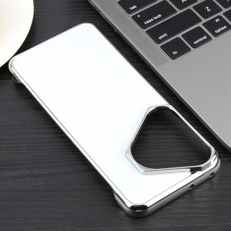 For Huawei Pura 70 Electroplating Frameless Frosted Anti-Glare PC MagSafe Phone Case(Silver White) - Huawei Cases by buy2fix | Online Shopping UK | buy2fix