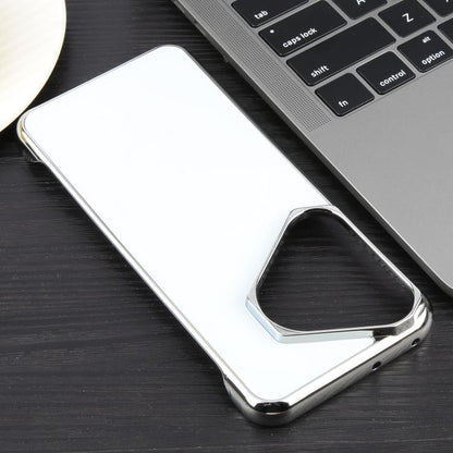 For Huawei Pura 70 Electroplating Frameless Frosted Anti-Glare PC MagSafe Phone Case(Silver White) - Huawei Cases by buy2fix | Online Shopping UK | buy2fix