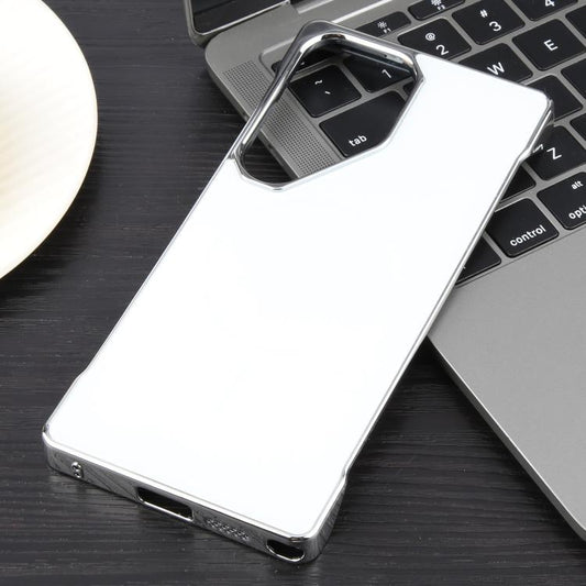 For Samsung Galaxy S22 Ultra 5G Electroplating Frameless Frosted Anti-Glare PC MagSafe Phone Case(Silver White) - Galaxy S22 Ultra 5G Cases by buy2fix | Online Shopping UK | buy2fix