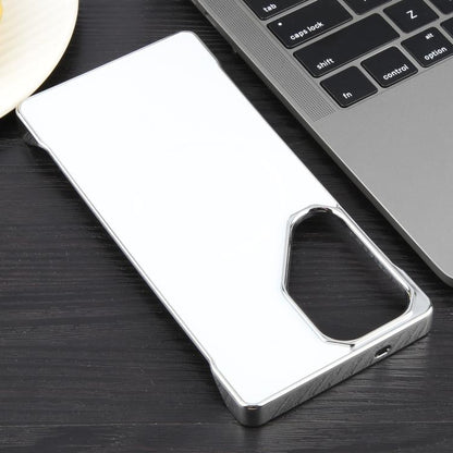 For Samsung Galaxy S22 Ultra 5G Electroplating Frameless Frosted Anti-Glare PC MagSafe Phone Case(Silver White) - Galaxy S22 Ultra 5G Cases by buy2fix | Online Shopping UK | buy2fix