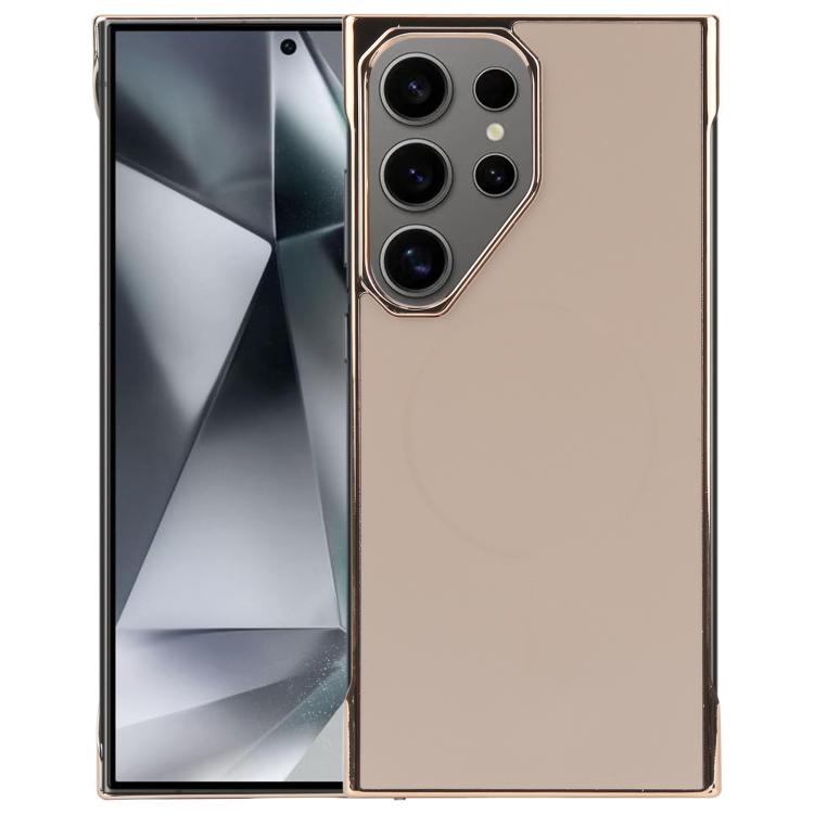 For Samsung Galaxy S25 Ultra 5G Electroplating Frameless Frosted Anti-Glare PC MagSafe Phone Case(Desert Gold) - Galaxy S25 Ultra 5G Cases by buy2fix | Online Shopping UK | buy2fix