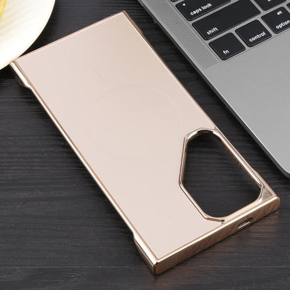 For Samsung Galaxy S25 Ultra 5G Electroplating Frameless Frosted Anti-Glare PC MagSafe Phone Case(Desert Gold) - Galaxy S25 Ultra 5G Cases by buy2fix | Online Shopping UK | buy2fix