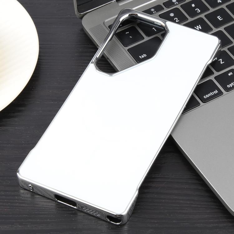 For Samsung Galaxy S25 Ultra 5G Electroplating Frameless Frosted Anti-Glare PC MagSafe Phone Case(Silver White) - Galaxy S25 Ultra 5G Cases by buy2fix | Online Shopping UK | buy2fix