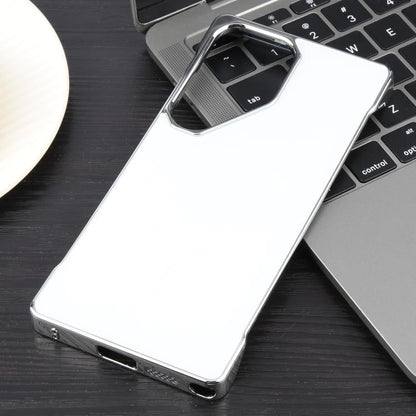 For Samsung Galaxy S25 Ultra 5G Electroplating Frameless Frosted Anti-Glare PC MagSafe Phone Case(Silver White) - Galaxy S25 Ultra 5G Cases by buy2fix | Online Shopping UK | buy2fix