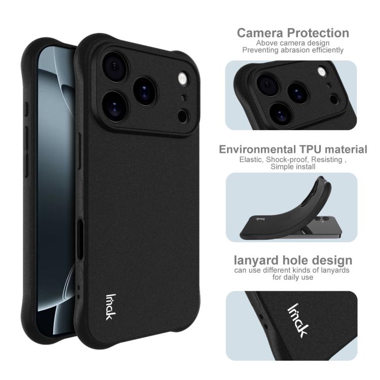 For iPhone 17 Pro imak Shockproof Airbag TPU Phone Case(Matte Black) - iPhone 17 Pro Cases by imak | Online Shopping UK | buy2fix