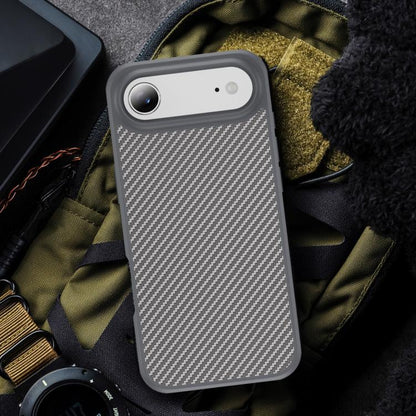 For iPhone Air Carbon Fiber Texture Skin-feel Acrylic TPU Phone Case(Grey) - iPhone Air Cases by buy2fix | Online Shopping UK | buy2fix