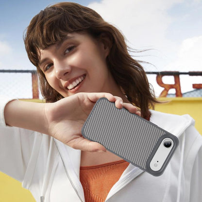 For iPhone Air Carbon Fiber Texture Skin-feel Acrylic TPU Phone Case(Grey) - iPhone Air Cases by buy2fix | Online Shopping UK | buy2fix