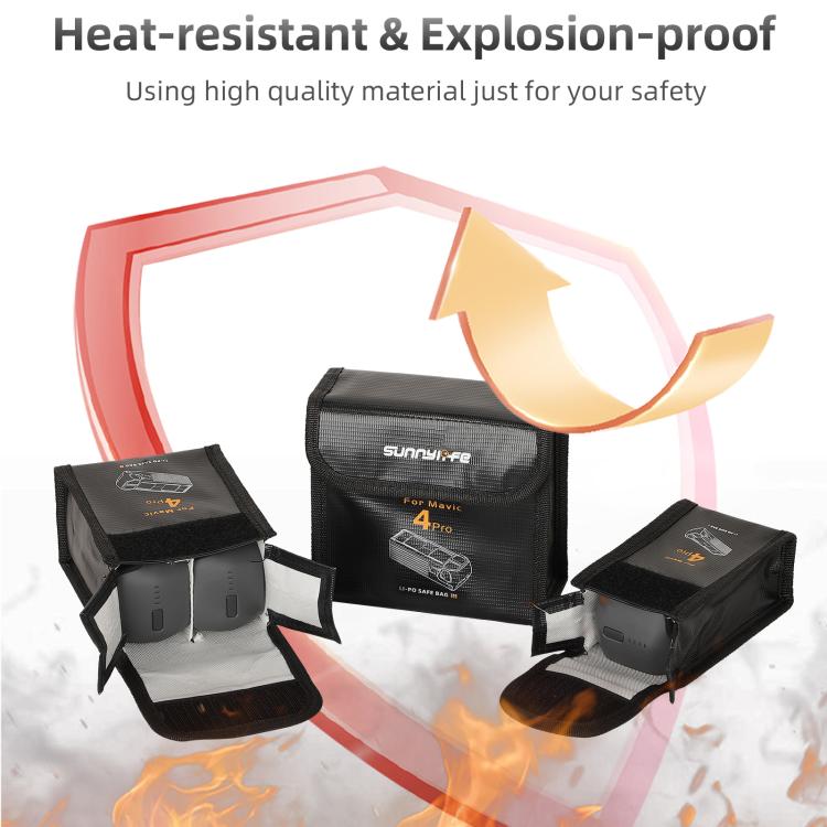 For DJI Mavic 4 Pro Sunnylife Battery Explosion-proof Safe Bag Protective Li-Po Safe Bag(For 3pcs Batteries) - Backpacks & Bags by Sunnylife | Online Shopping UK | buy2fix