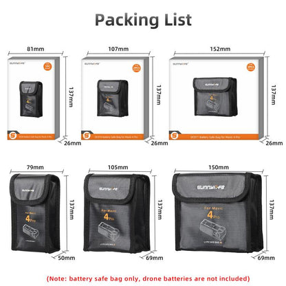 For DJI Mavic 4 Pro Sunnylife Battery Explosion-proof Safe Bag Protective Li-Po Safe Bag(For 3pcs Batteries) - Backpacks & Bags by Sunnylife | Online Shopping UK | buy2fix