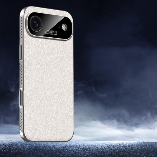 For iPhone Air Soft Armor Cooling Plain Leather Hybrid PC Phone Case(White) - iPhone Air Cases by buy2fix | Online Shopping UK | buy2fix