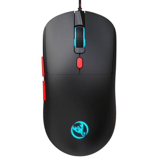 HXSJ X200 3600DPI Colorful Luminous Wired Mouse, Cable Length: 1.5m(Black)